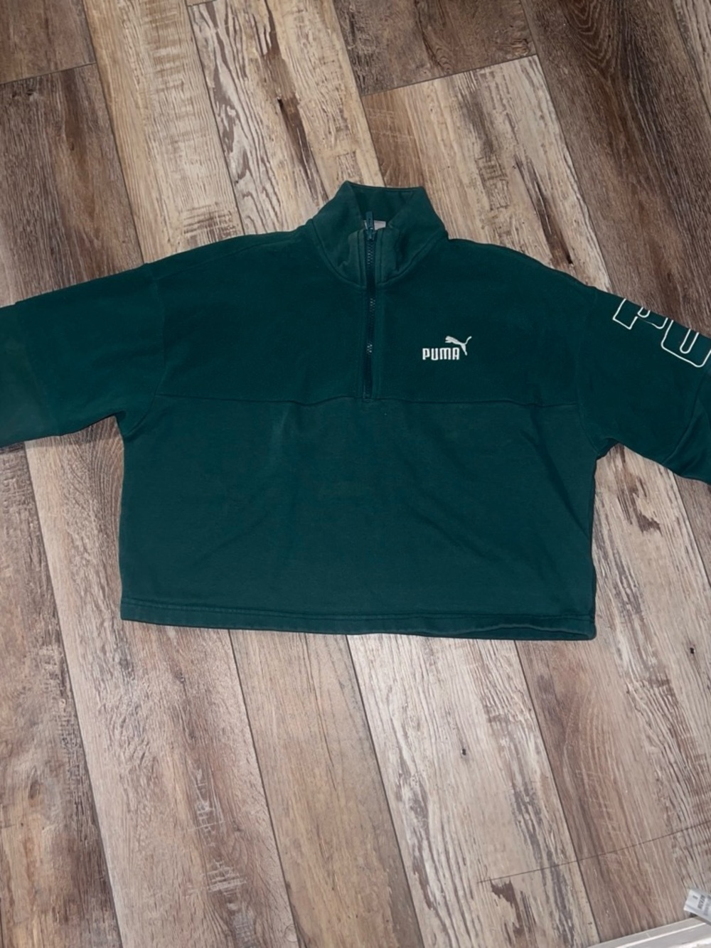 Puma Dark Green Quarter-Zip Sweater